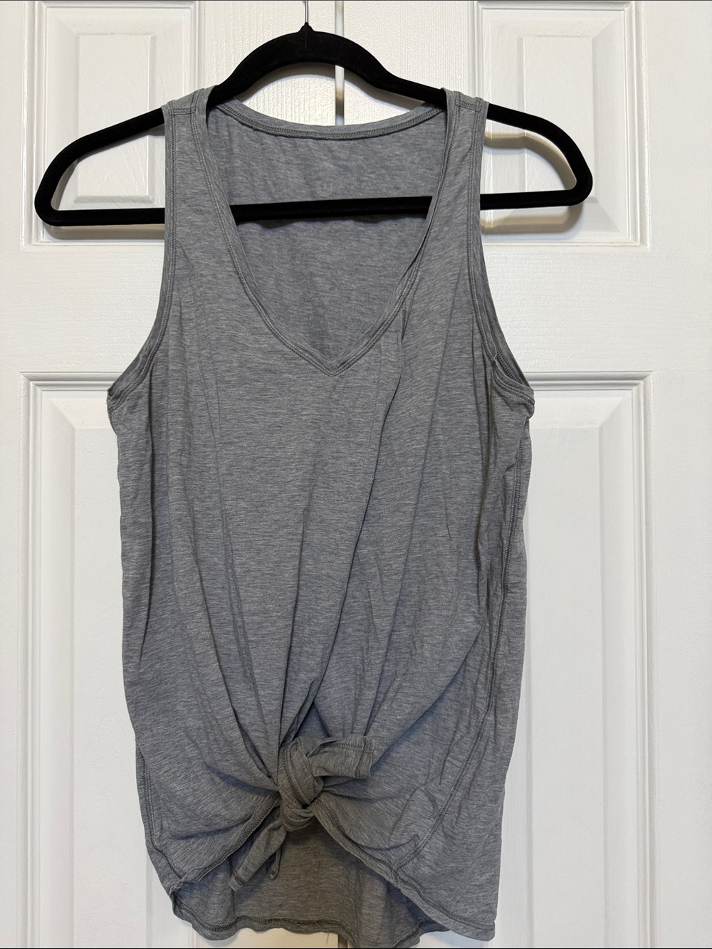 lululemon athletica Gray V-Neck Knot Front Tank